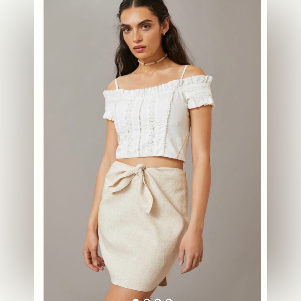 NWT Sunday in Brooklyn Linen Mini Skirt Size L